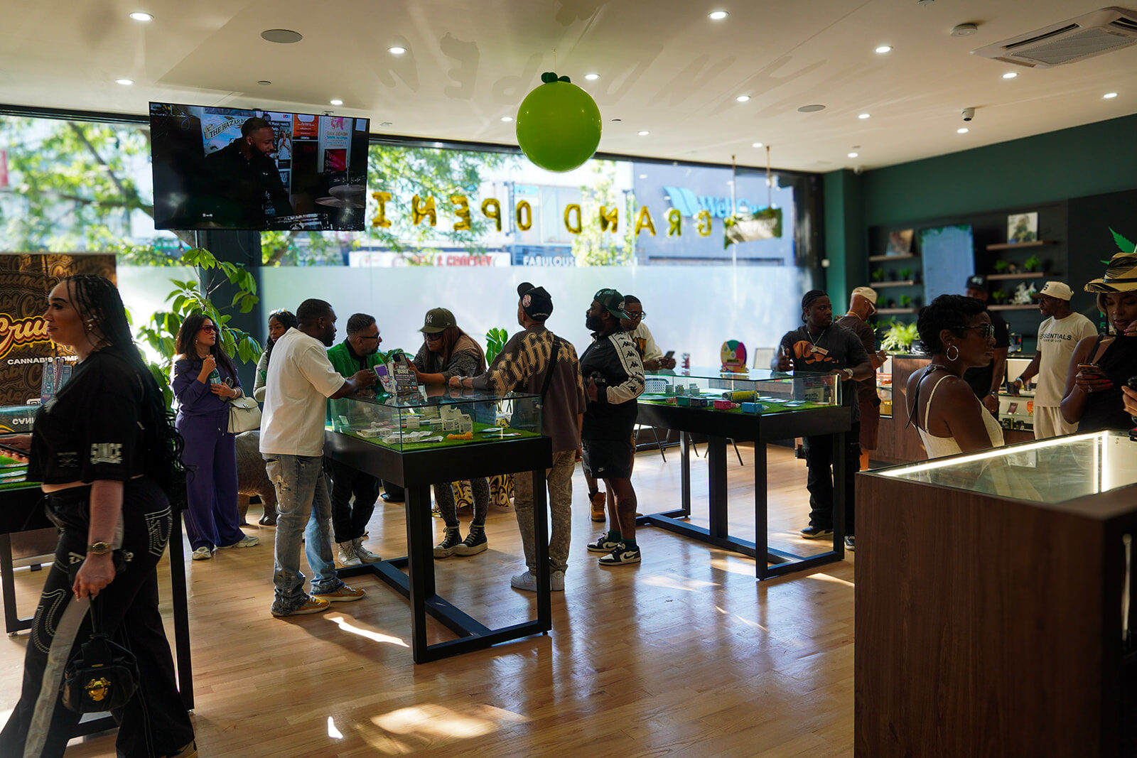 Inside Jungle Kingdom Flower dispensary during the Bed-Stuy grand opening