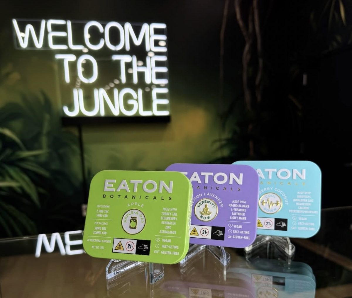 Eaton Botanicals cannabis products at Jungle Kingdom Flower Brooklyn